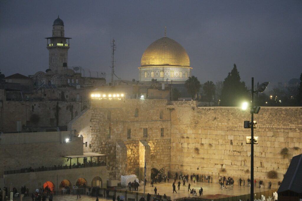 Klagemauer bei Nacht in Jerusalem