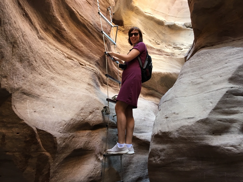 Ich im Red Canyon bei Eilat, auf der Leiter