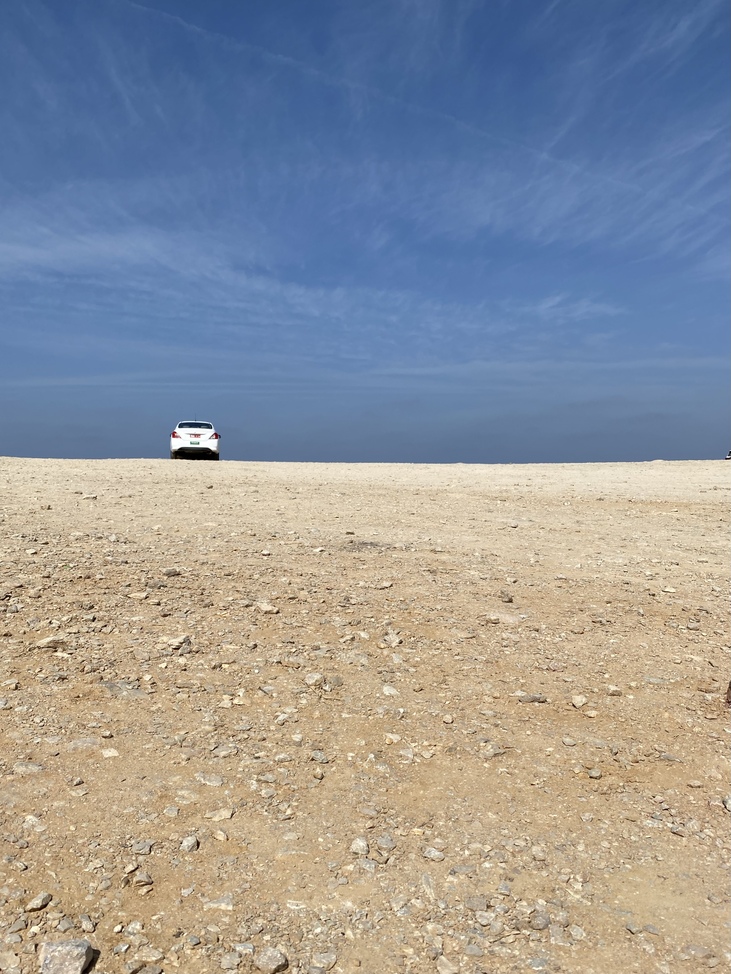 Mietwagen im Oman von hinten