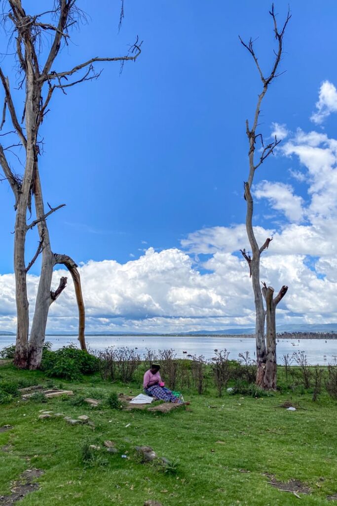 Frau im Lake Naivasha