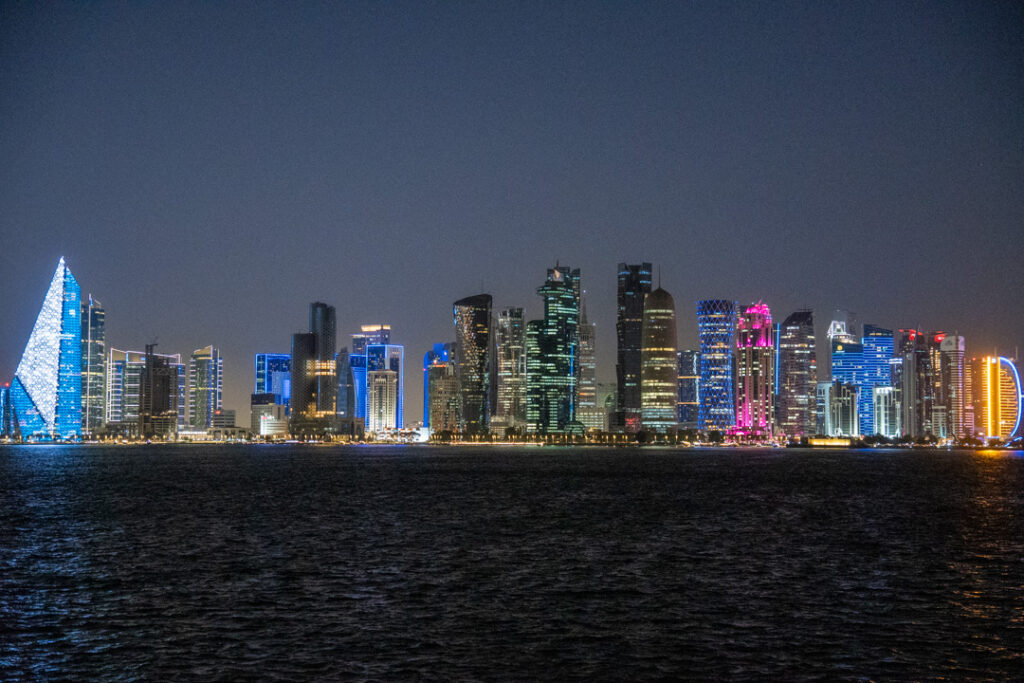 Doha Skyline bei Nacht