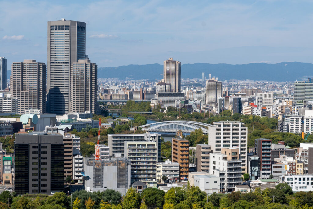 Ausblick auf Osaka vom Osaka Castle