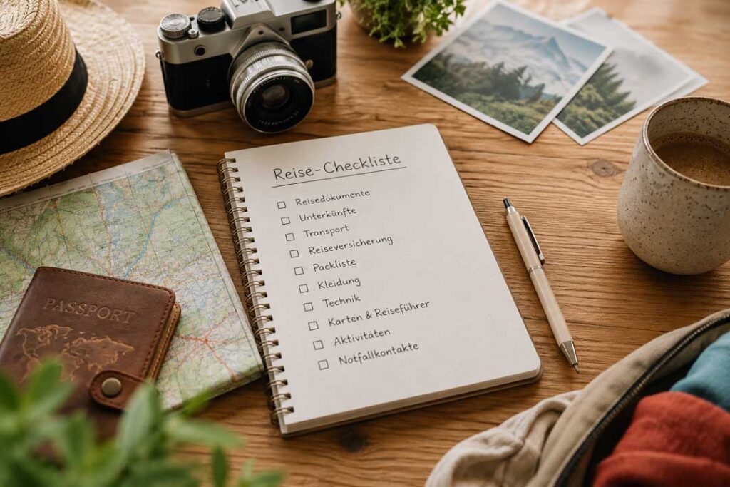 Bild von einer Reise-checkliste